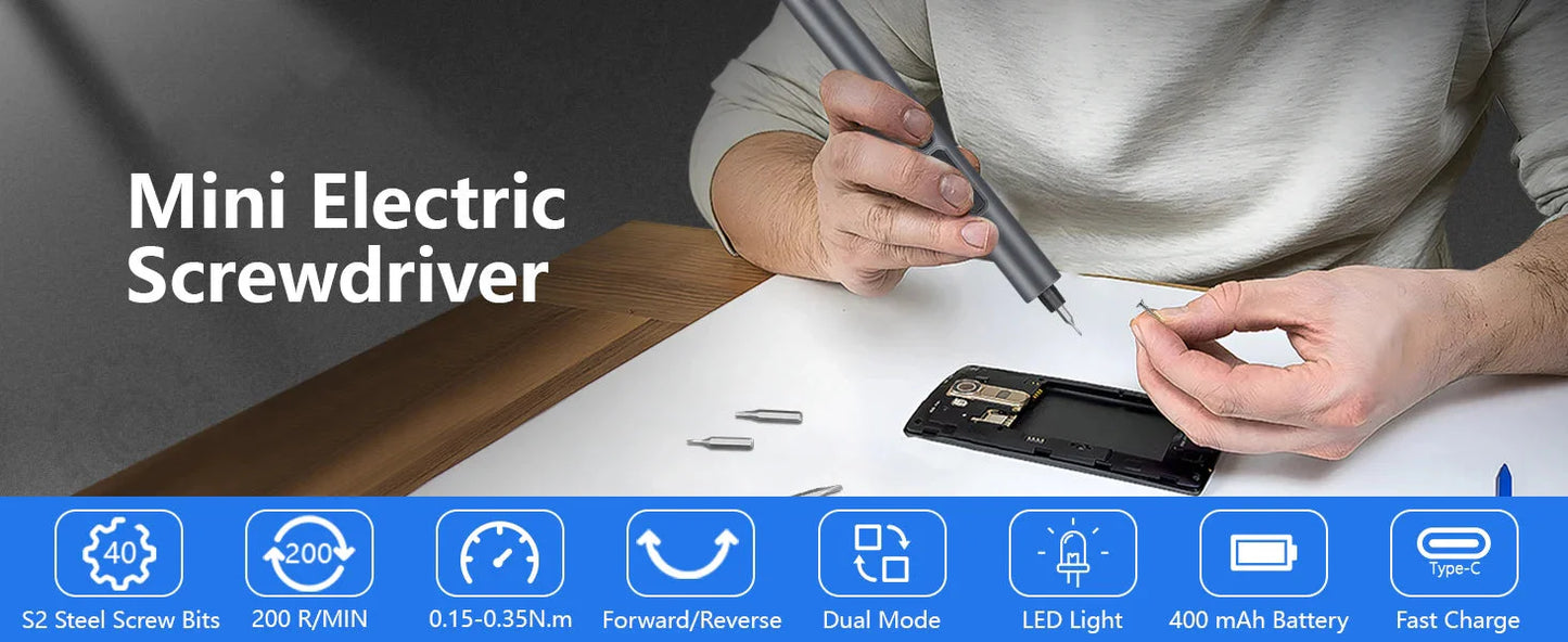 50 in 1 Precision Electric Screwdriver Set Multi-Function Power Tool with Magnetic Torx Phillips Bits for iPhone Glasses Watches