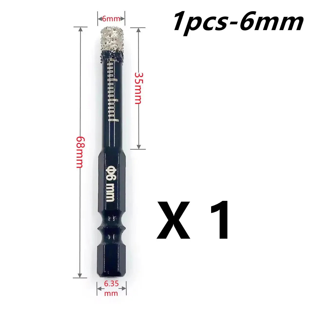 5-16mm Hexagonal Shank Brazed Dry Ceramic Tile Drill Bit Marble Granite Vitrified Tile Hole Opener Diamond Drill Bit Hole Saw