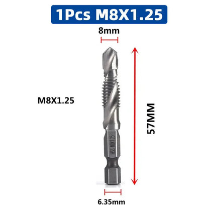 LiYu Shank Titanium Plated HSS Screw Thread Metric Tap Drill Bits Screw Machine Compound Tap M3 M4 M5 M6 M8 M10 Hand Tools