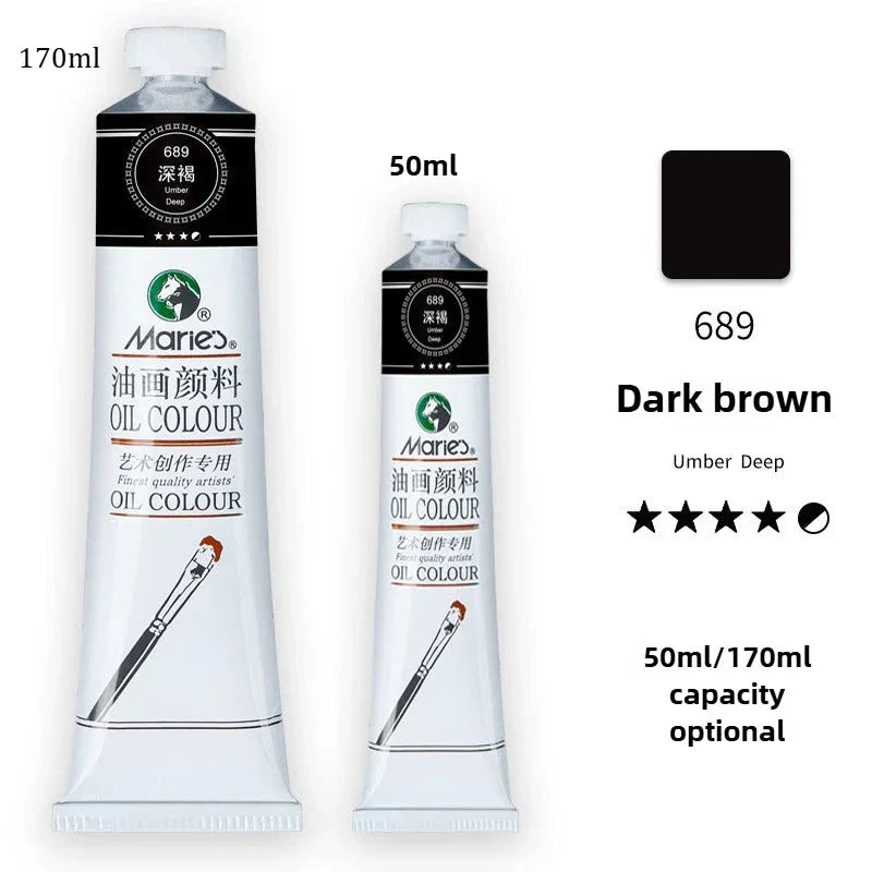 Marie's Oil Paint 170ML Oil Painting Art Creation Pigment Large Oil Paint Paint Single Commonly Used 24 Colors
