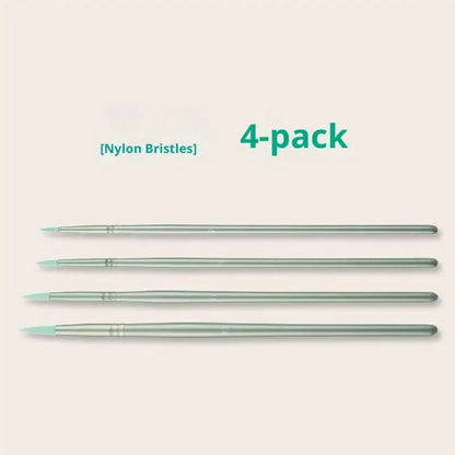 ♥Nylon Bristle Wooden Handle Pointed And Flat Watercolor Paintbrush Set For Art, Acrylic, Gouache, And Oil Painting