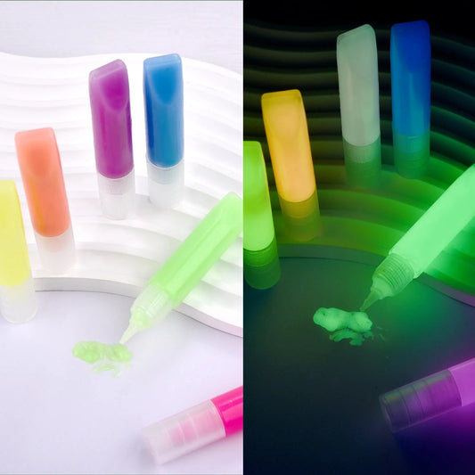 6ml/pc Luminous Pigment Paint Bright Fluorescent Paint Glow In Dark Acrylic Painting Water Color Artwork Party