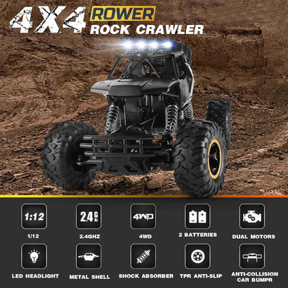 RC Off road Truck 1:12/16 4WD RTR Durable Beginner All Terrain RC Cars High Speed 20Km/h Remote Control Monster Truck Gifts Toys