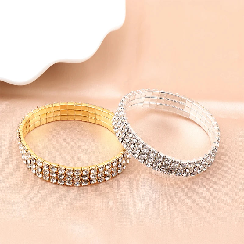 4Pcs/set Bridal Jewelry Set Necklace Bracelets Ring Earrings Set Super Gorgeous Luxury Shiny Fashion Jewelry Party Gift