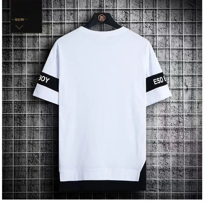 T Shirt for Men Set Summer Hot Selling Men's Short Sleeved T-shirt Casual Versatile Half Sleeved Trend Color Blocking Top Tshirt