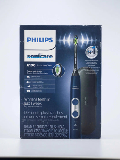Philips Sonicare ProtectiveClean 6100 Rechargeable Electric Power Toothbrush, Navy Blue, HX6871