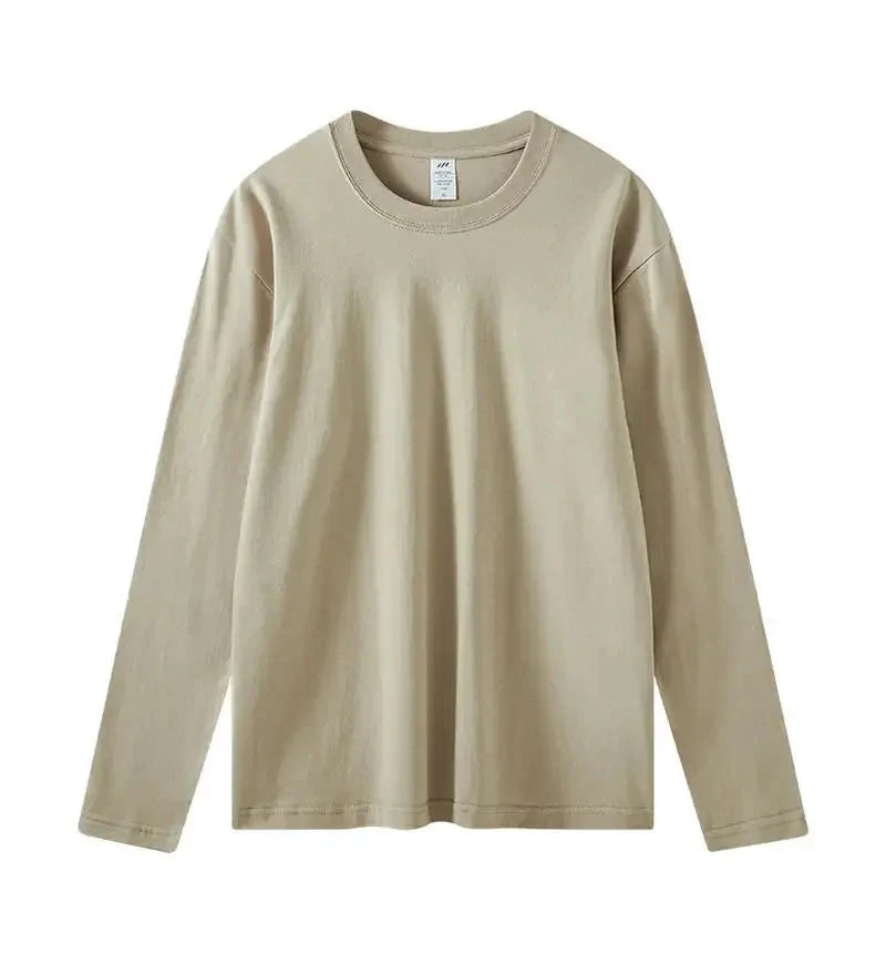 MRMT 2026 Brand New Mens T Shirt Combed Cotton Loose Tide Round Neck Long-Sleeved Men t-Shirt Pure Bottoming Top Tees Shirt