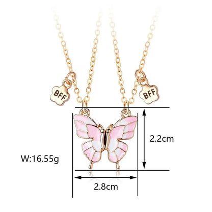 Best Friends Pendant Necklace For Woman Girls Magnetism Sequin Couple Crystal Chain Choke BFF Friendship Forever Jewelry Gift