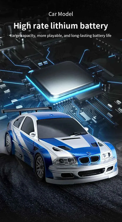 RTR RC Dift Race Car 1/43 Scale 4WD Gyro Four-wheel Drive Radio Control High Speed Model 2.4G Racing Drifting Cars Gifts Toys