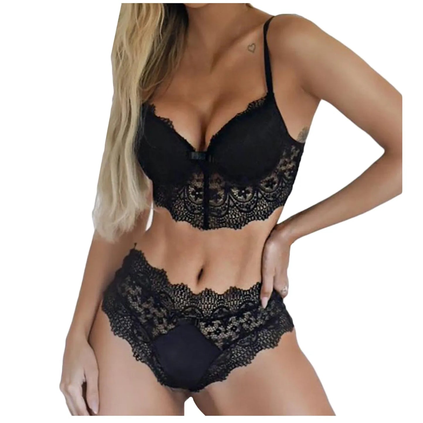 Lace Sexy Bras And Pantie Set For Women Solid Color Push Up Lingerie Outfit Floral Embroidered Ultra-Thin Underwear Set Lenceria