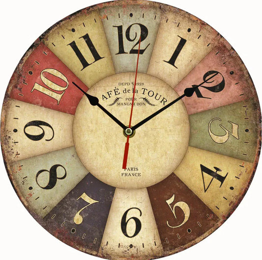 Creative wooden wall clock 30cm MDF density board silent quartz clock