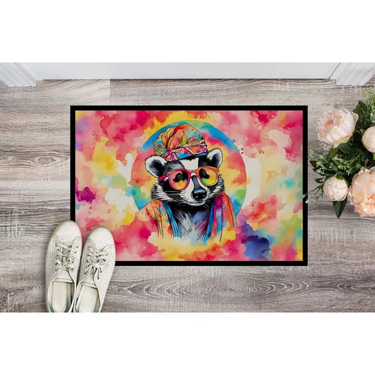 New Hippie Animal Badger Doormat Non Slip Washable Low Pile 18H X 27W Indoor Outdoor Entryway Rug Front Door Mat