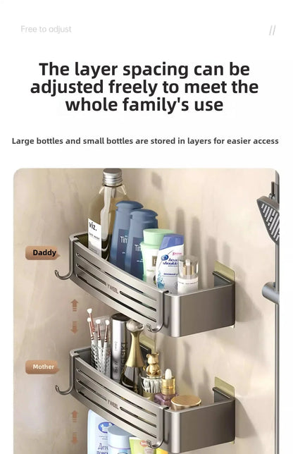 Bathroom storage shelf Bathroom toilet washstand Hand washing bathroom shower gel Wall storage shelf free of holes