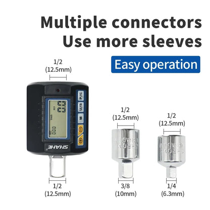 SHAHE High Precision Mini Torque Adapter Square Drive 1/2''1/4'' 3/8'' Digital Torque Wrench Electronic Digital Torque Meter