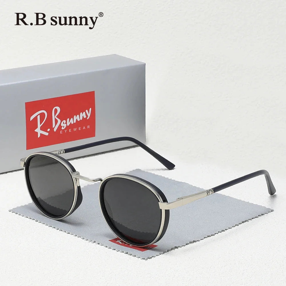 Round Frame Sunglasses For Men Polarized Anti-glare UV400 Women Driving Summer Travel Glasses Vintage