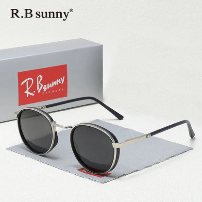 Round Frame Sunglasses For Men Polarized Anti-glare UV400 Women Driving Summer Travel Glasses Vintage