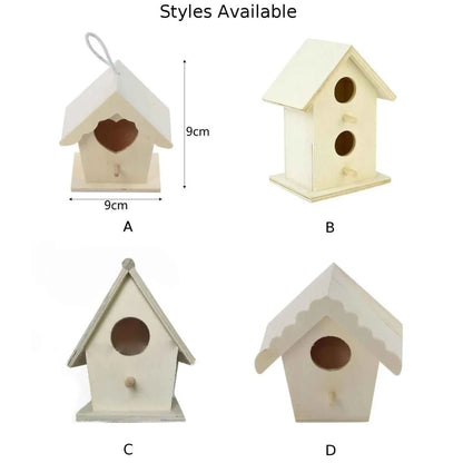Wooden Bird House Nest Dox Nest House Bird Box Wooden Birdhouse Home Parrot Nest Houses Pet Bedroom Craft Box Garden Decoration
