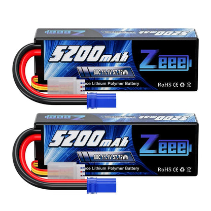 Zeee 3S LiPo RC Battery 11.1V 5200mAh 80C Hardcase w/ Plugs