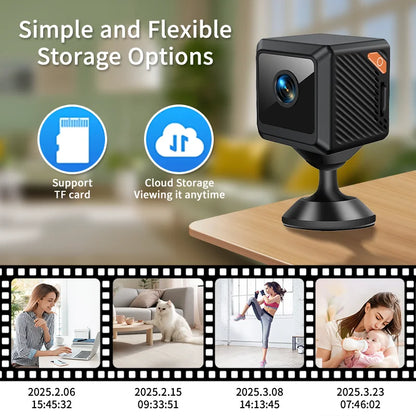 W02 Subminiature 1080P HD WiFi Security Camera - Mini Smart Home Surveillance with Night Vision & Motion Detection
