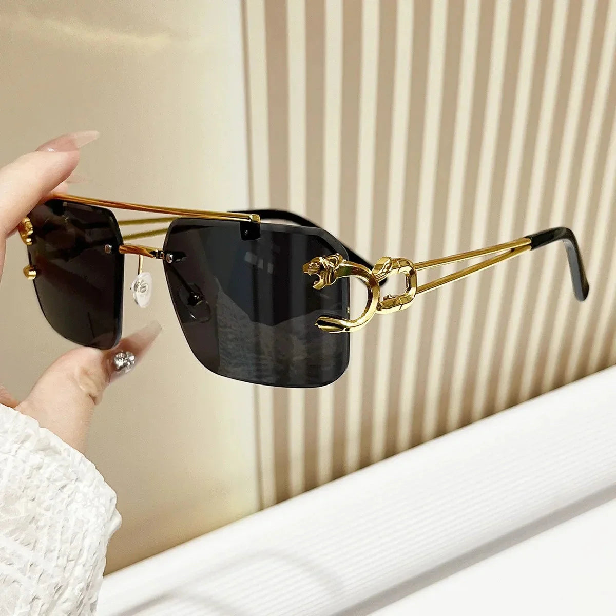 Sunglasses Men Fashion Rimless Sun Glasses Shades Lens Ladies Frameless Eyeglasses