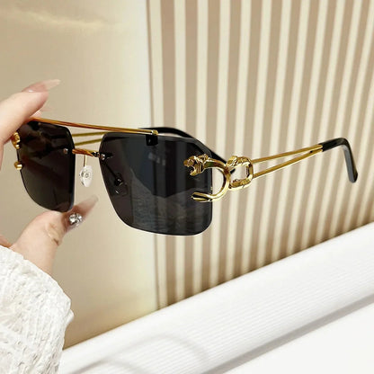 Sunglasses Men Fashion Rimless Sun Glasses Shades Lens Ladies Frameless Eyeglasses