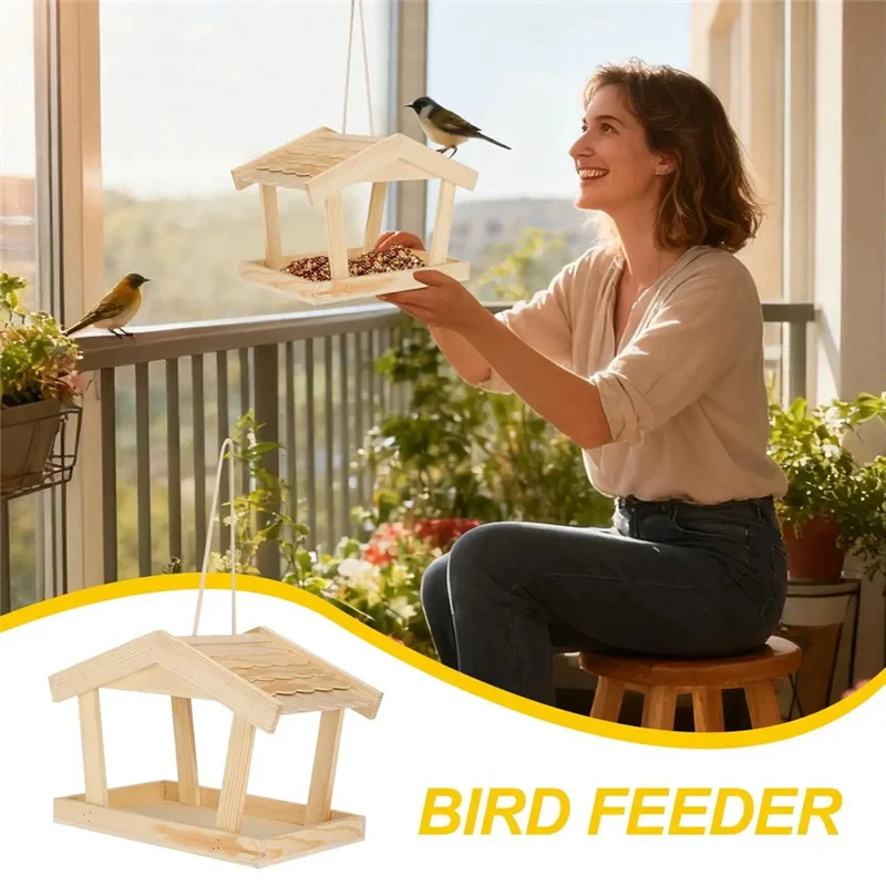 B84B-Feeding Station For Birds Outdoor Bird Feeder House Pet Supplies Rustic Hummingbird Feeders For Yard Patio Porch Pathway