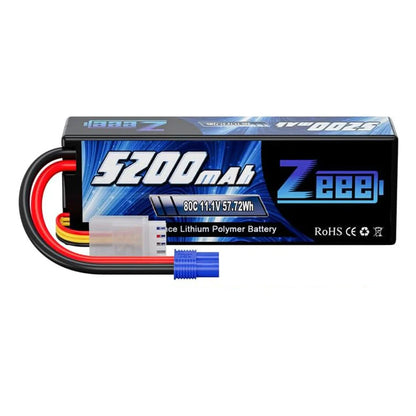 Zeee 3S LiPo RC Battery 11.1V 5200mAh 80C Hardcase w/ Plugs