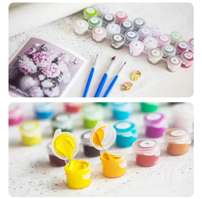 DIY Paint by Numbers Kit for Adults - Natural Scenery & Botanical Canvas Art