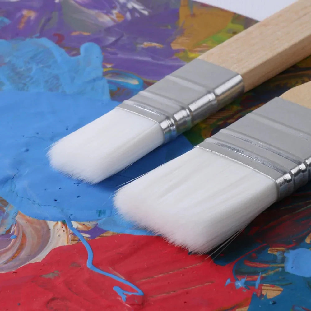 Art Paint 3/6pcs Painting Brush Set Different Shape Professional Watercolor Gouache Oil Brush Set Wooden Handle Flat Tip Head