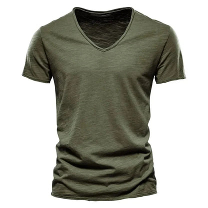 2025 New  Men T Shirt Tops V Neck Thin Short Sleeve Tees High Quality Men's Fashion Fitness Hot T-shirt For Men