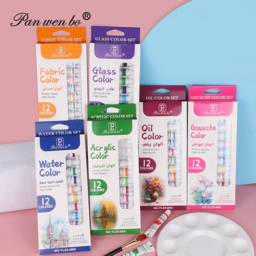 Acrylic Paint Set 6/12 Colors 25ml,Water-Proof Portable Art Rich Pigments for DlY Craft,Drawing,Painting,Canvas, Rock