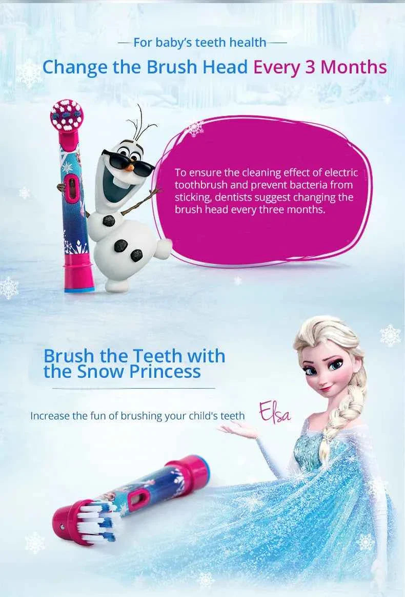 Oral B Children Electric Toothbrush Heads Frozen Utral Soft Tooth Brush Heads Round Brush Heads 2/3/4 hedas for 3-12 years old