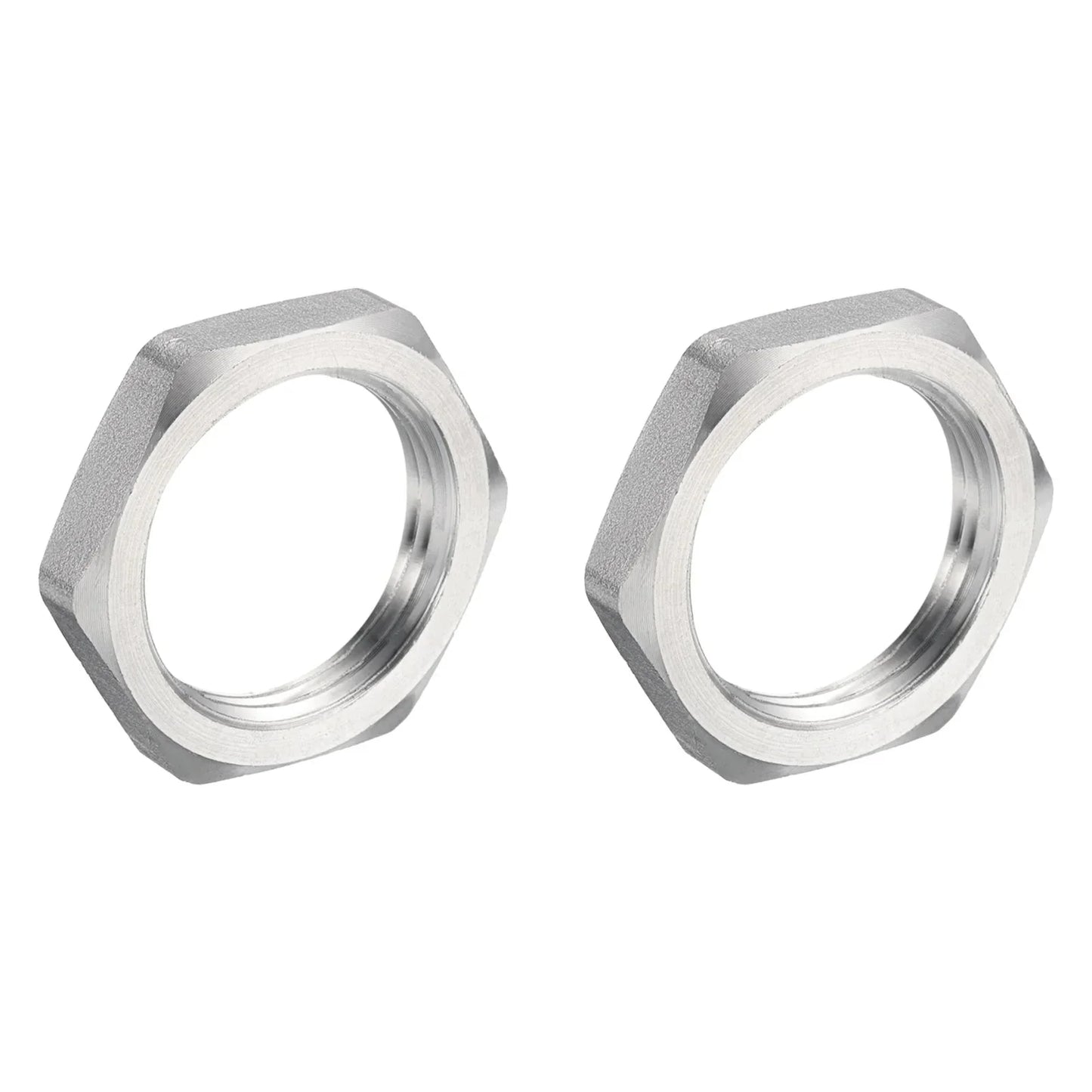 2/5Pcs Cast Pipe Fitting Hex Locknut, 304 Stainless Steel Hex Lock Nut Female Thread for Water Broom and Undercarriage Cleaner