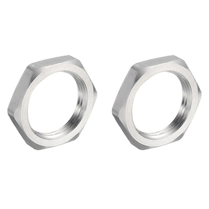 2/5Pcs Cast Pipe Fitting Hex Locknut, 304 Stainless Steel Hex Lock Nut Female Thread for Water Broom and Undercarriage Cleaner