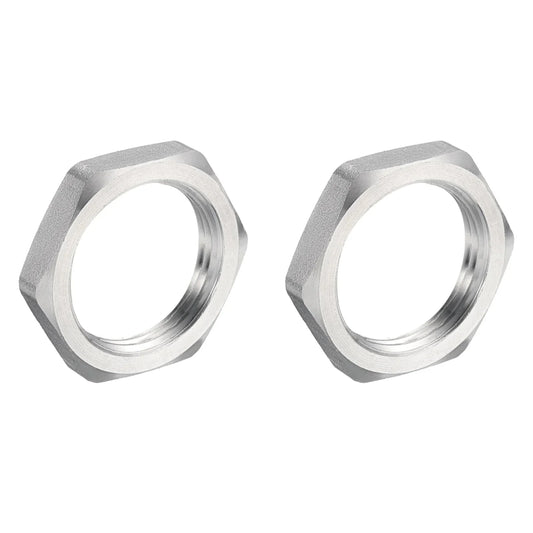 2/5Pcs Cast Pipe Fitting Hex Locknut, 304 Stainless Steel Hex Lock Nut Female Thread for Water Broom and Undercarriage Cleaner