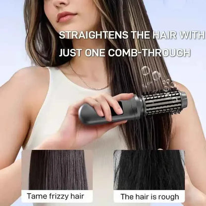 NewCordless Hair Curling Iron Brush USB Rechargeable Travel Heated Round Brush 2-in-1 Electric Hair Curling Wand Styling Tools