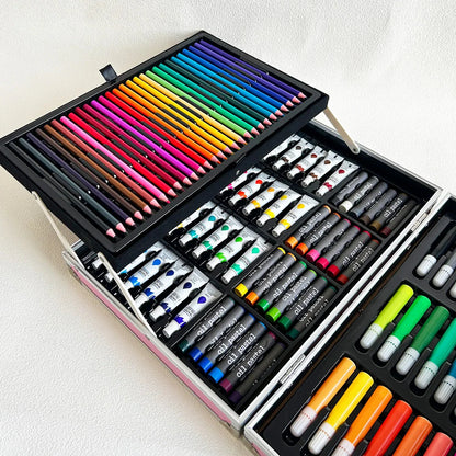 145 aluminum box art supplies for elementary school students, painting tools, children's brush sets, Christmas and New Year gift