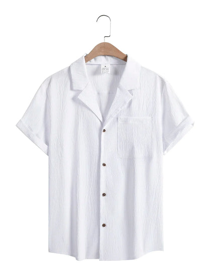 New Mens Short Sleeve T-Shirts Summer Trendy Breathable Loose Youth Basic Cotton Pocket Top Solid Color Stand Up Collar Shirts