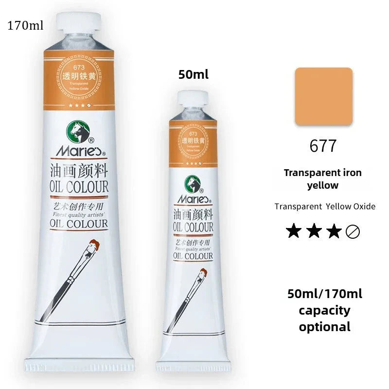 Marie's Oil Paint 170ML Oil Painting Art Creation Pigment Large Oil Paint Paint Single Commonly Used 24 Colors
