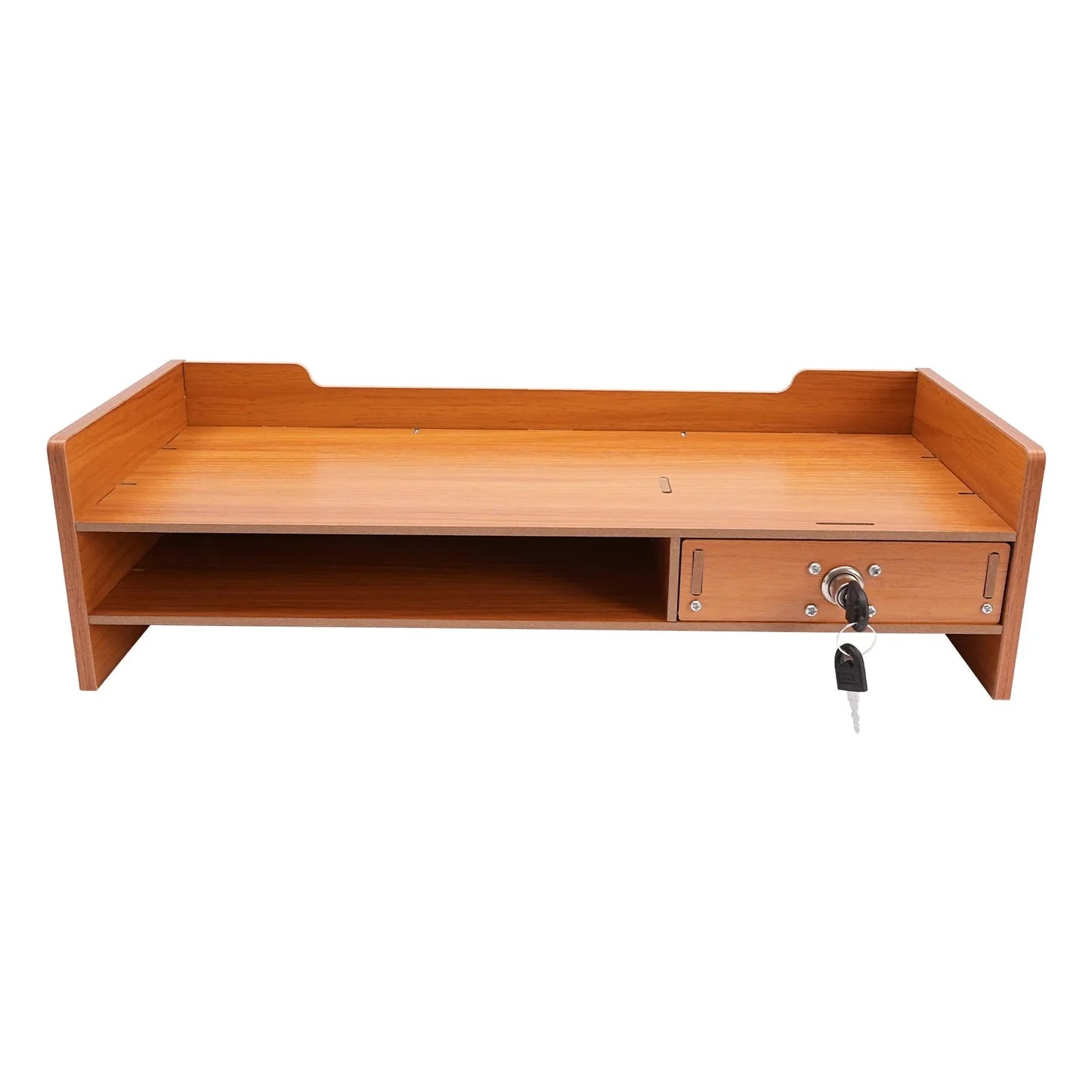 Wooden Desk Organizer W/ Drawer File Storage Desk Monitor Riser Computer Stand