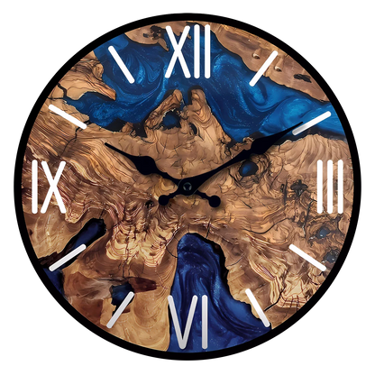 Abstract Roman Numeral Wooden Wall Clock for Living Room, Bedroom, Kitchen, Home Decoration, Silent Quartz Clock, Holiday Gift, 10 Inches, 12 Inches 14inch 16inch (No Battery)