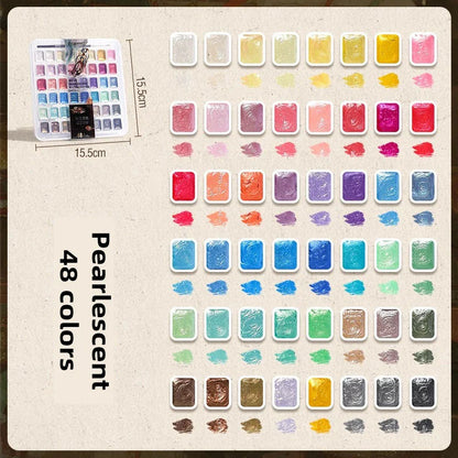 12/98/150/180 Colors Pearl Solid Water Color Paint Set Portable Professional Watercolor Painting School Art Supplies Stationery
