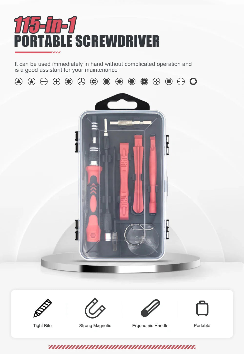 115 in 1 Precision Screwdriver Set Multifunctional Magnetic Repair Tools Kit for Computer Laptop Phone MacBook Household Repairs