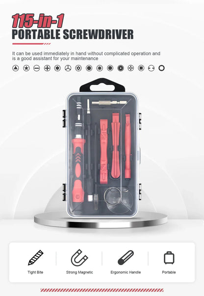 115 in 1 Precision Screwdriver Set Multifunctional Magnetic Repair Tools Kit for Computer Laptop Phone MacBook Household Repairs