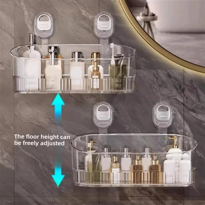 Multi-functional Bathroom Shelf with Suction Cup No Drilling Needed Shower Caddy for Shampoo Conditioner Soap Razors kitchen ﻿