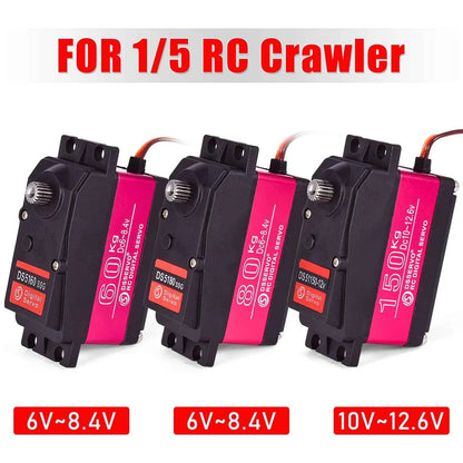 RC Steering Servo High Torque Servo Waterproof 60Kg 80Kg 150Kg 1/5 1/6 servo HV Metal Digital for  HPI Baja 5B SS RC Car