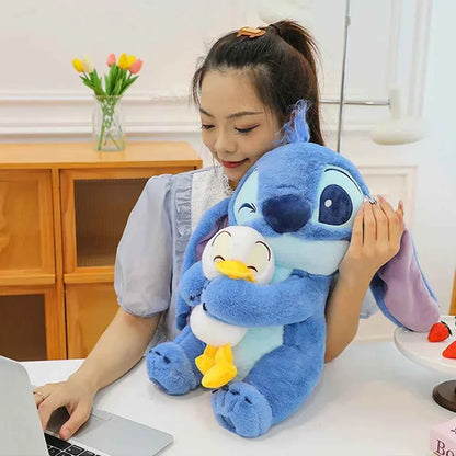 Disney Cute Stitching Duck Plush Toy Kawaii Cartoon Anime Plush Doll Sleep Pillow Soothing Toy Boy and Girl Birthday Gifts
