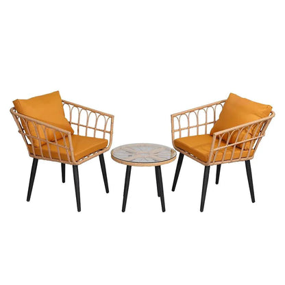 4-Piece Rattan Outdoor Furniture Set - Modern Wicker Sofa & Table for Garden & Patio
