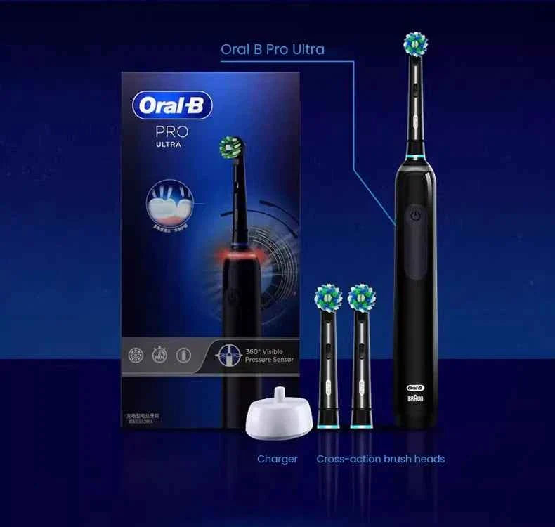 Oral B PRO ULTRA Electric Toothbrush 3 modes and 3 electric modes Adult electric toothbrush  Black, white, blue, pink