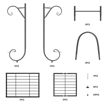 6 Tiers Metal Plant Stand Indoor Outdoor Flower Display Rack Holder